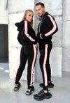COUPLE KNIT TRACKSUITS STRIPES – BLACK