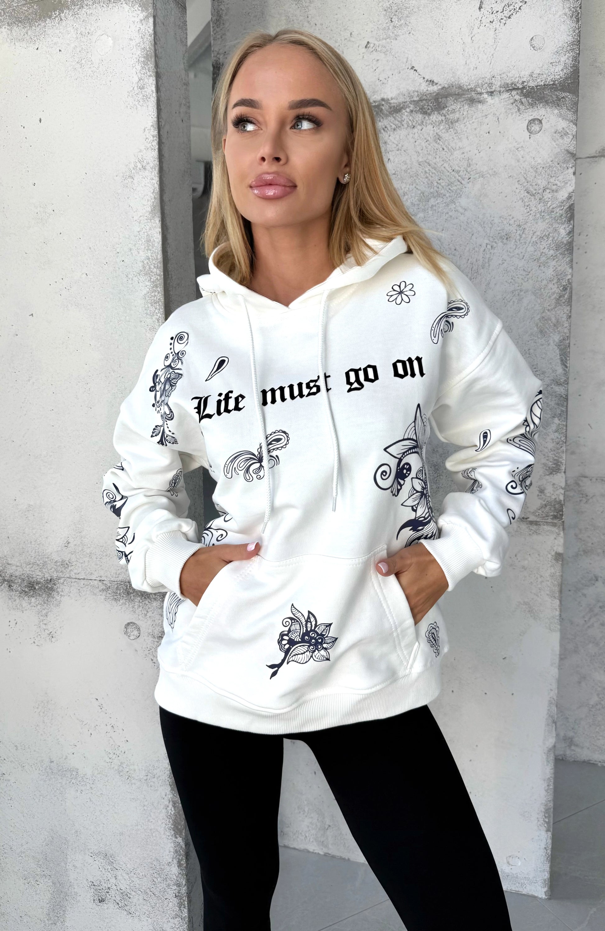 Women’s Hoodie Patterns LMGO — White Print