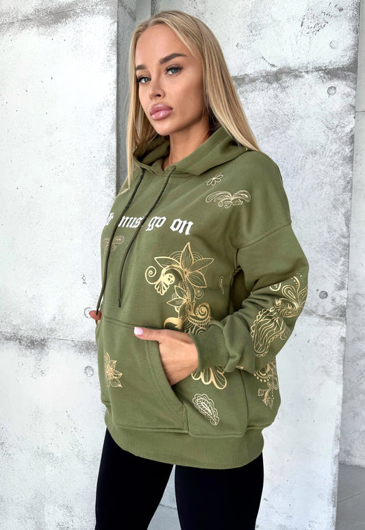 Women’s Hoodie Patterns LMGO — Khaki Print