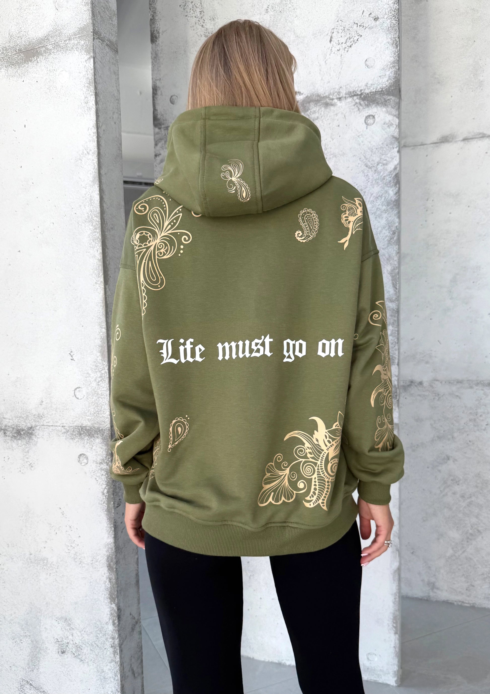 Women’s Hoodie Patterns LMGO — Khaki Print