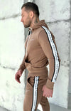 Men’s Knit Tracksuit Stripes – Beige