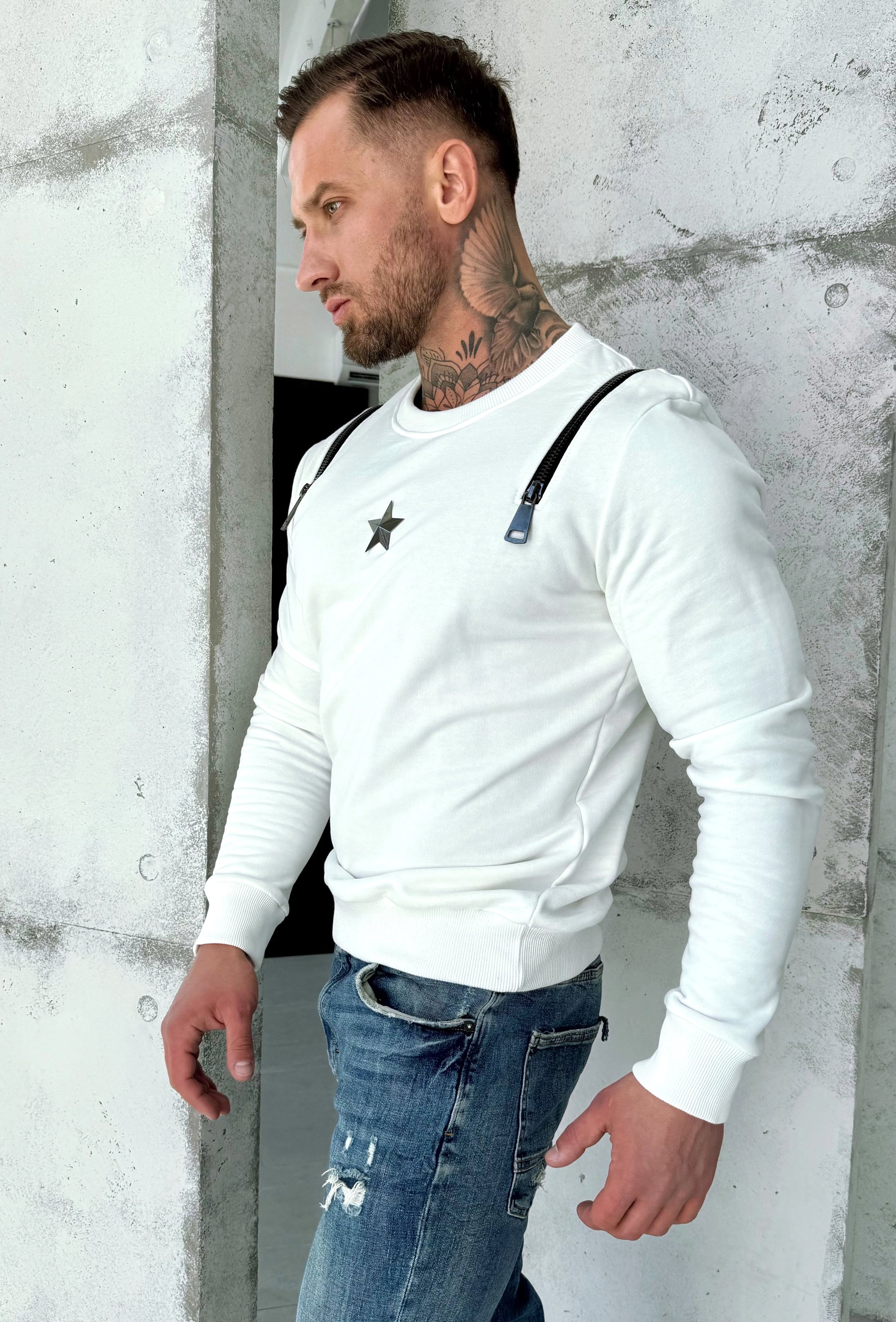 Men’s Sweatshirt Jet — White