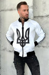 Men’s Olympian Sweatshirt — White Ukraine Emblem