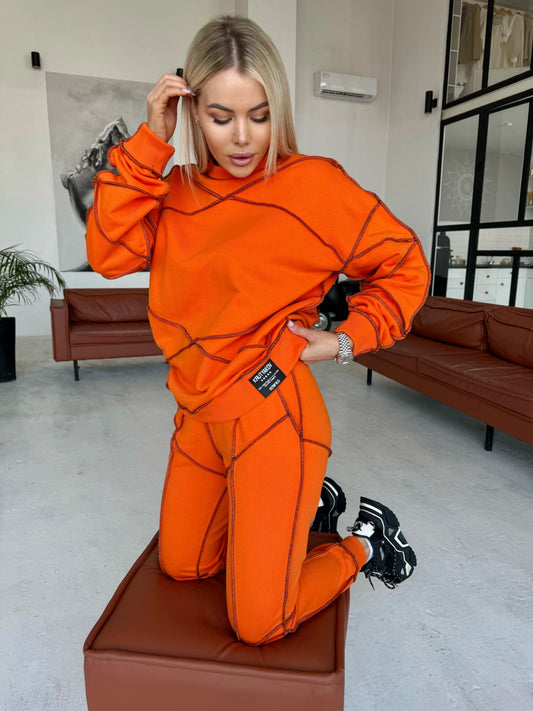 Women’s Reverse Seam Tracksuit – Inva Orange