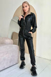 Women’s Eco-Leather Jumpsuit Kaya Black