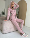 Women’s Velour Tracksuit – Relief Pink