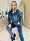 Women’s Velour Tracksuit – Relief Blue