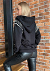 Women’s Hoodie Crystal Zipper — Black Valery