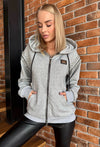 Women’s Hoodie Crystal Zipper — Grey Valery