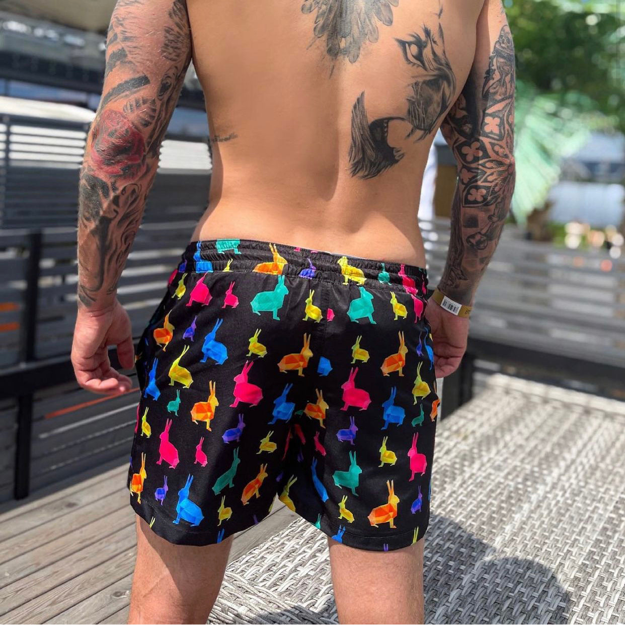 Men’s Swimshorts Rabbits – Black Multi