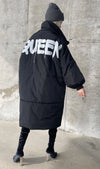 Women’s Oversized Winter Puffer Coat – Black Queen