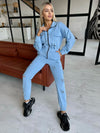 Women’s Cut-Out Jumpsuit Pins Blue