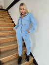 Women’s Cut-Out Jumpsuit Pins Blue