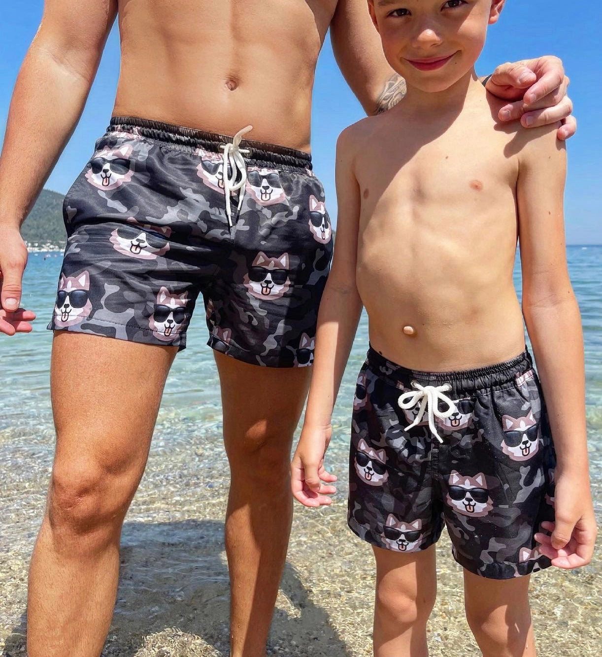 Men’s Swimshorts Camo Cats – Grey