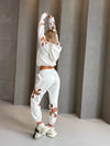 Women’s Flower Cut-Out Tracksuit — Daisy White