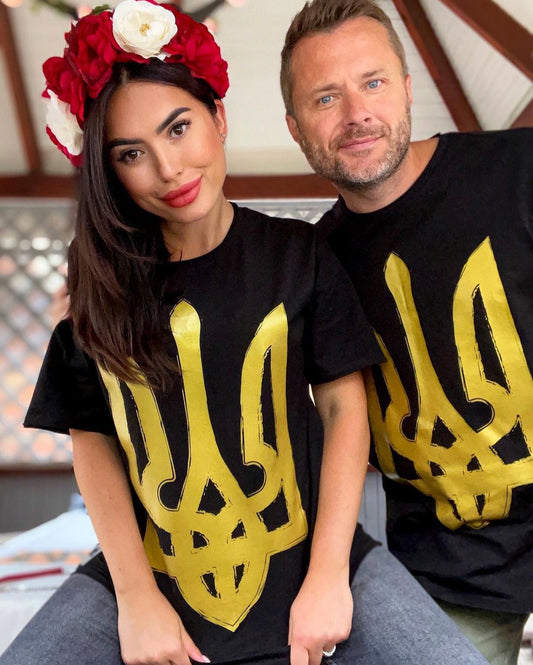 Women’s Oversize T-Shirt Ukrainian Emblem Black