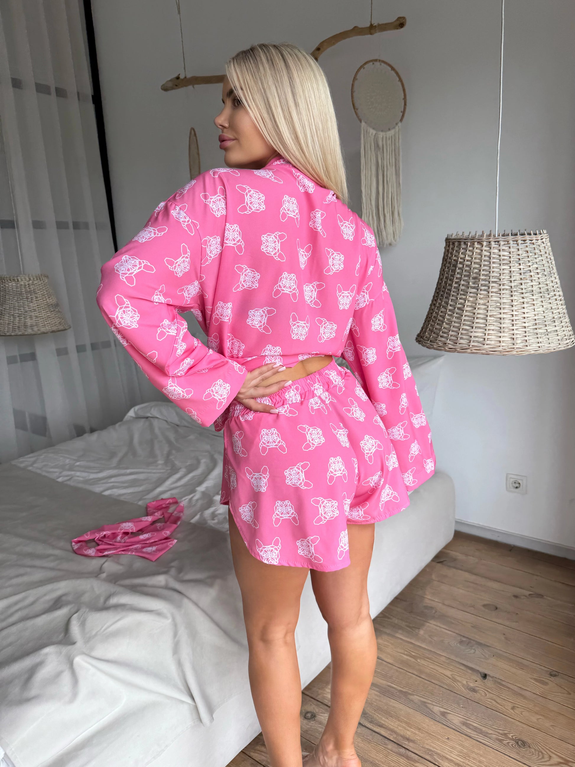 Women’s Summer Set Silva Oversize Shirt & Shorts Pink