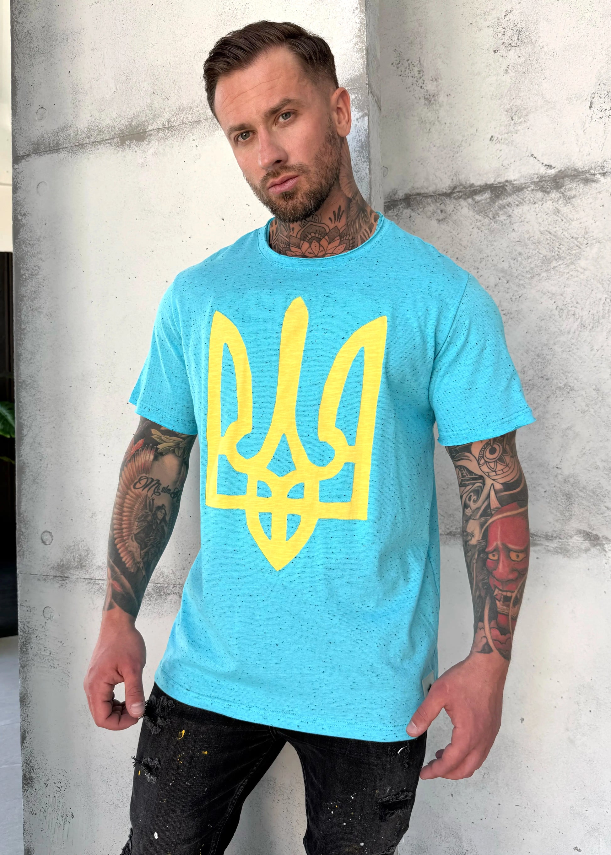 Men’s T-Shirt Ukr Emblem — Blue