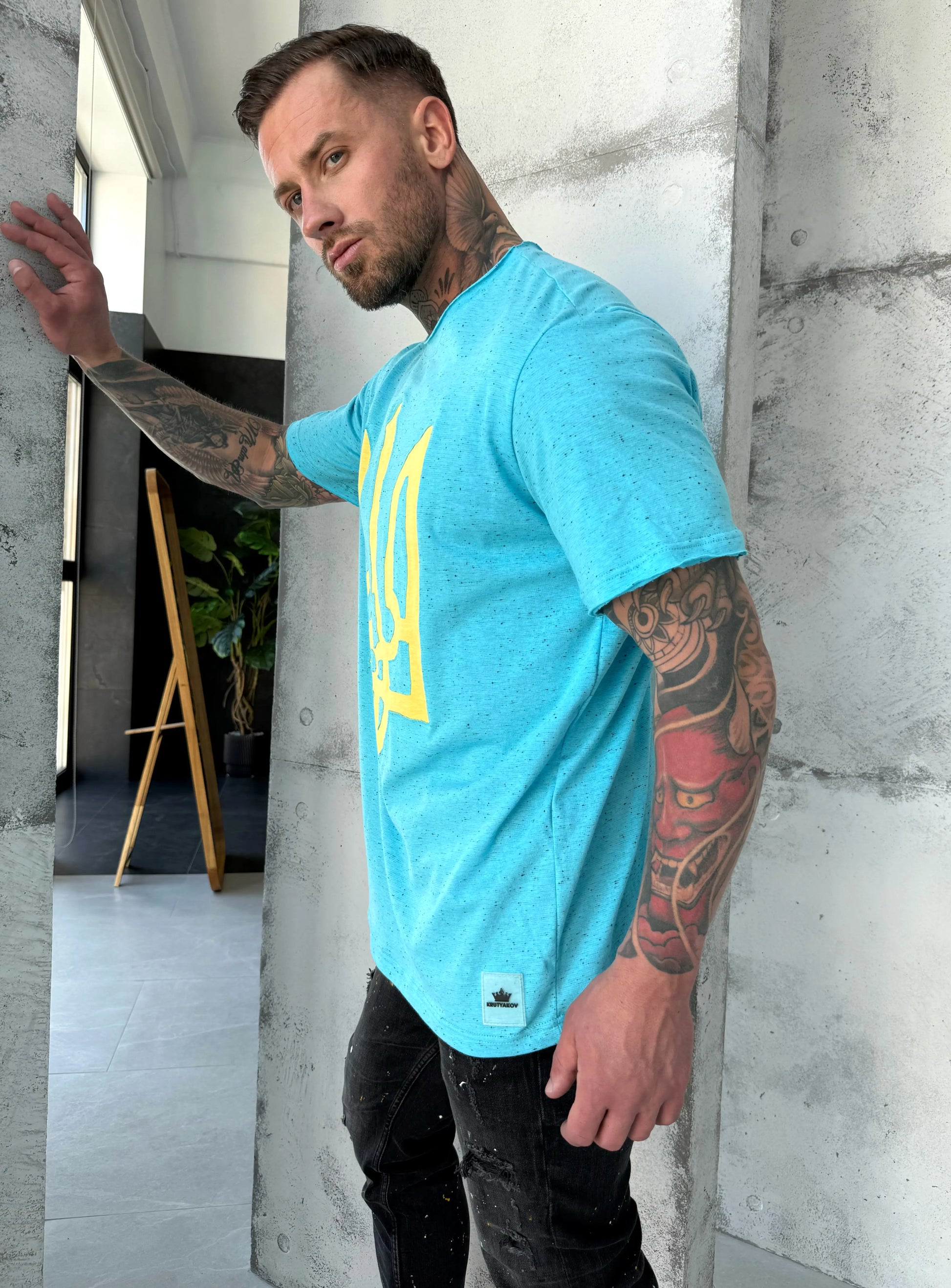 Men’s T-Shirt Ukr Emblem — Blue