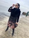 WOMEN’S ECO FUR COAT LEO — BLACK/LEOPARD