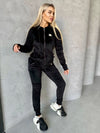 Women’s Velour Tracksuit – Relief Black
