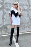 Women’s Fringe Oversize T-Shirt Ankora White