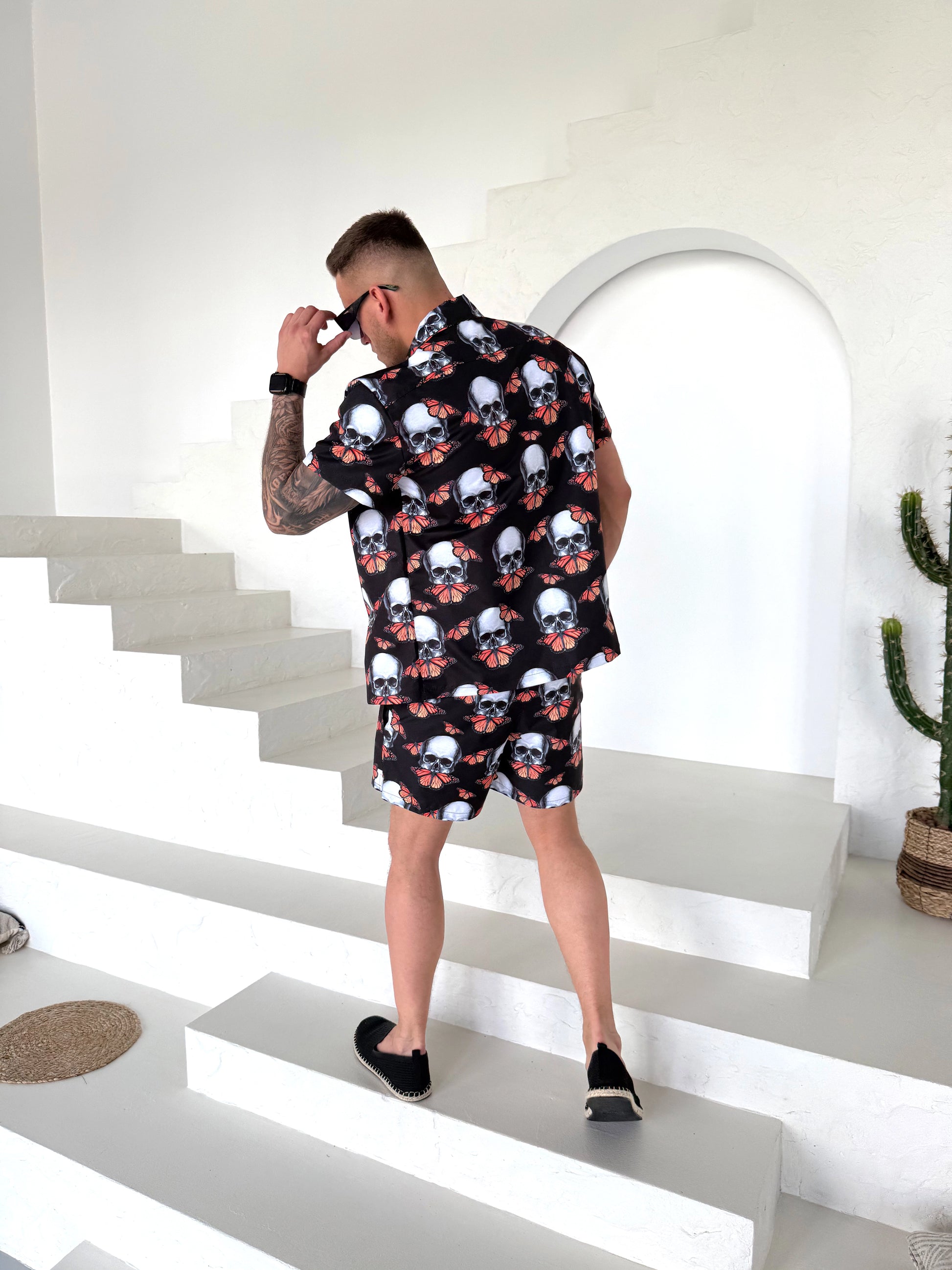 Men’s Beach Set Skull Butterflies – Black