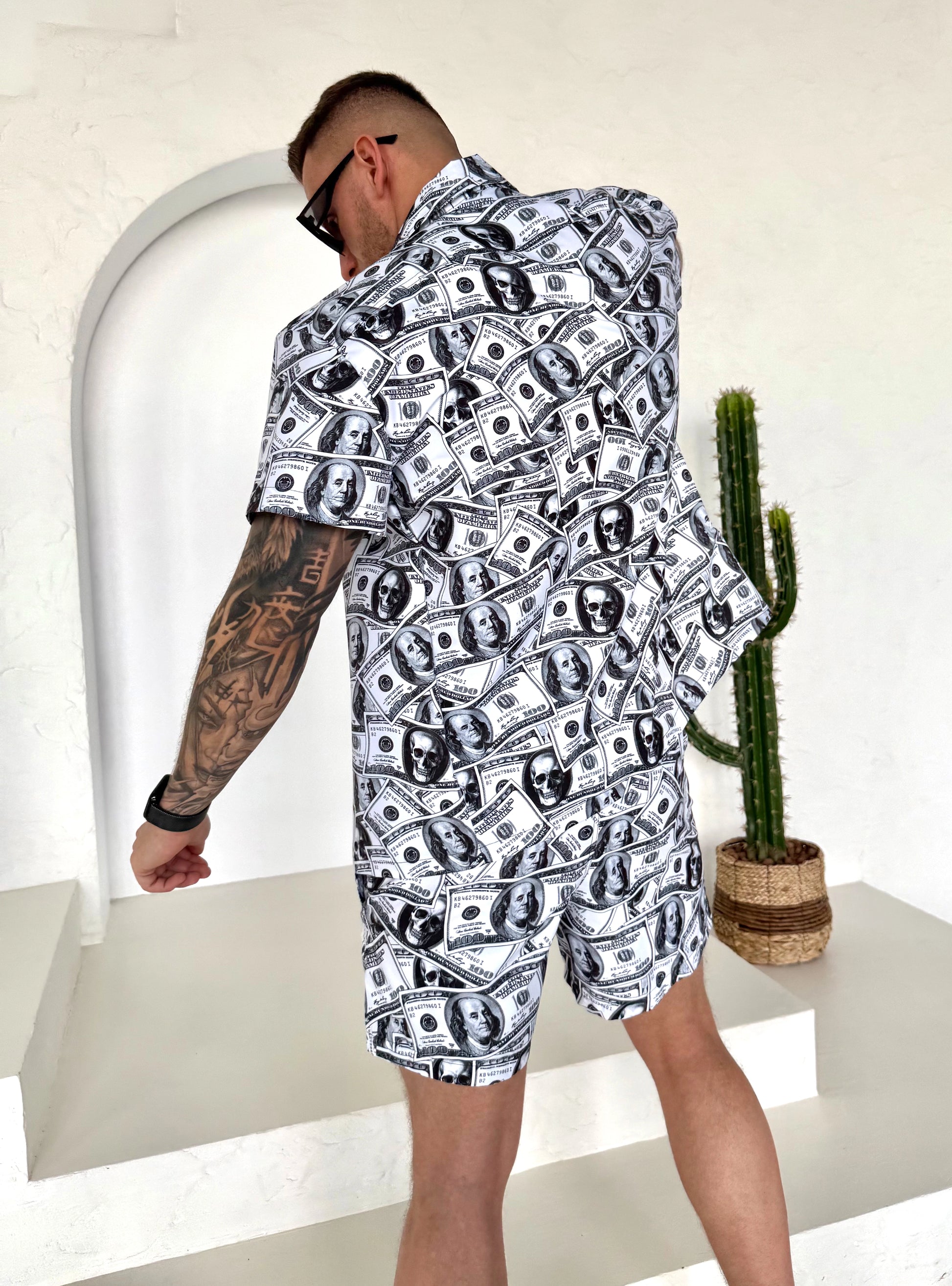Men’s Beach Set Dollars – White Black