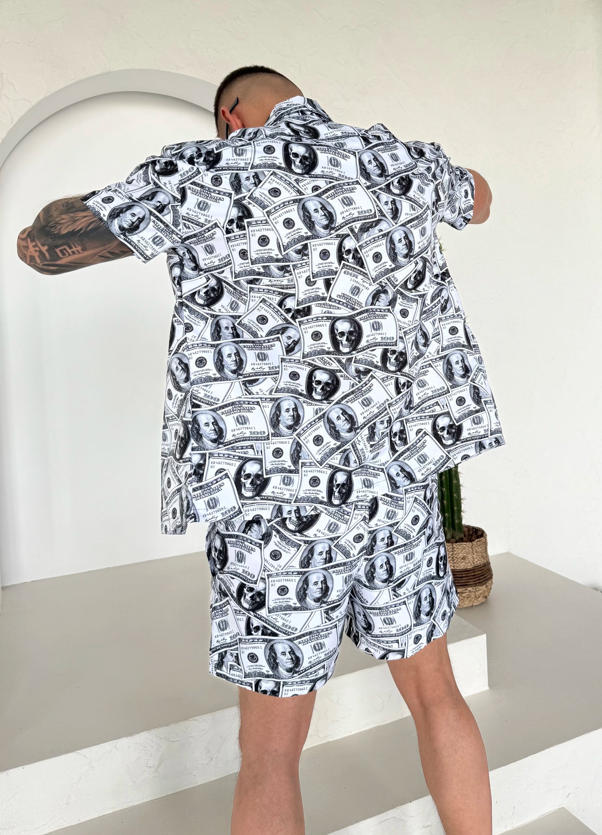 Men’s Beach Set Dollars – White Black