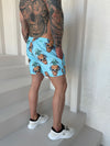 Men’s Swimshorts Pineapple Skulls – Light Blue
