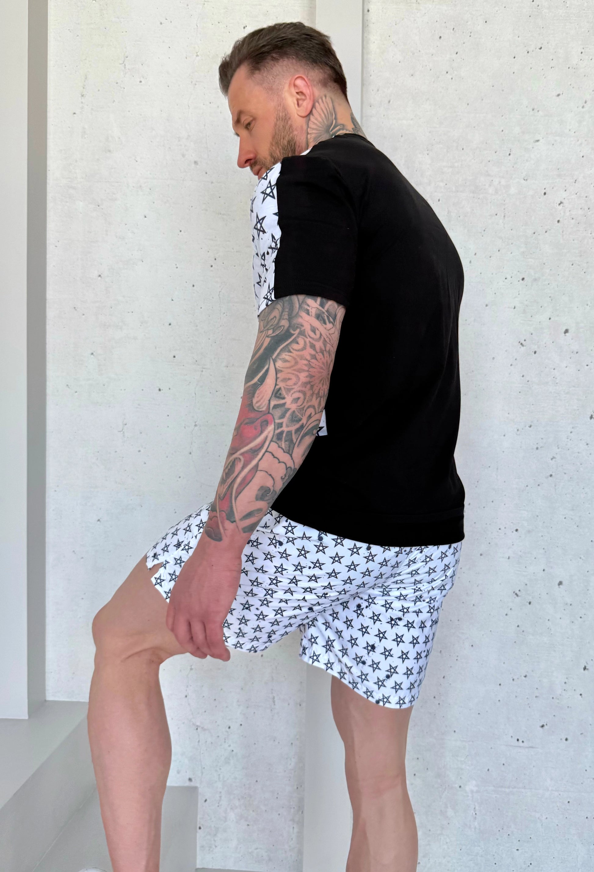 Men’s Beach Set Skull Stars – White Navy