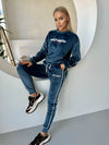 Women’s Velour Tracksuit – Maxim Blue