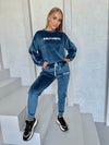 Women’s Velour Tracksuit – Maxim Blue