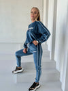 Women’s Velour Tracksuit – Maxim Blue