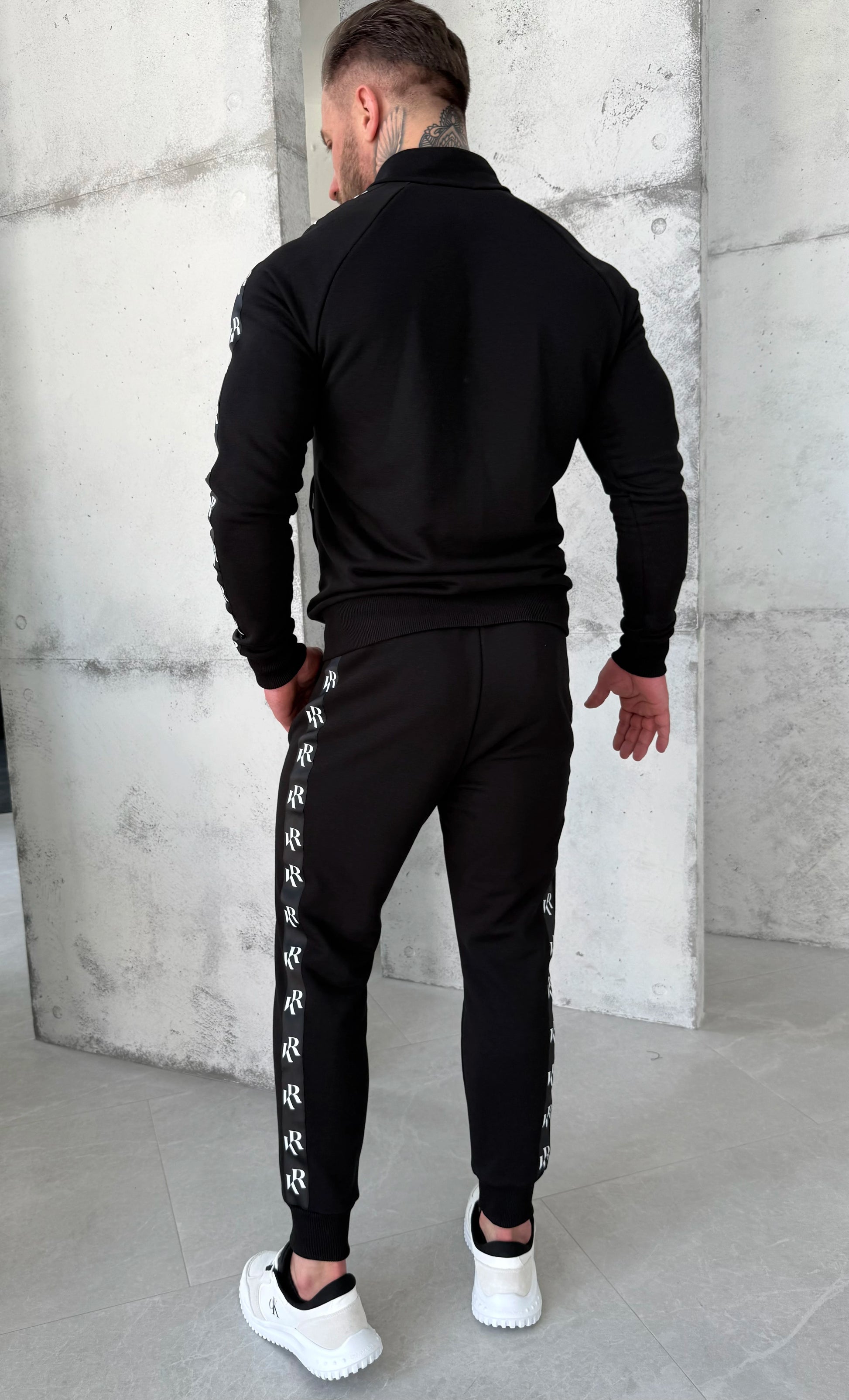 Men’s Tracksuit Howard – Black Faux Leather Panel