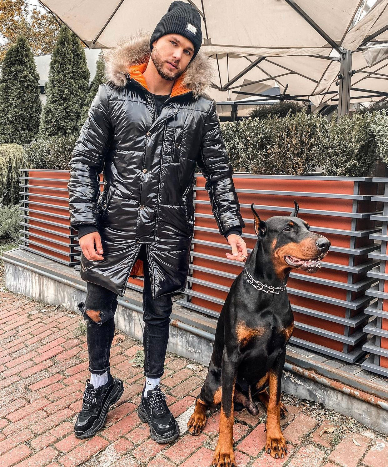 Men’s Winter Jacket Gloss — Black Glossy (PVC)