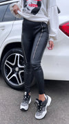 WOMEN’S ZIP FAUX LEATHER LEGGINGS BONITA — BLACK