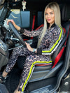 Women’s Leopard Print Tracksuit — Bruna Neon Stripes