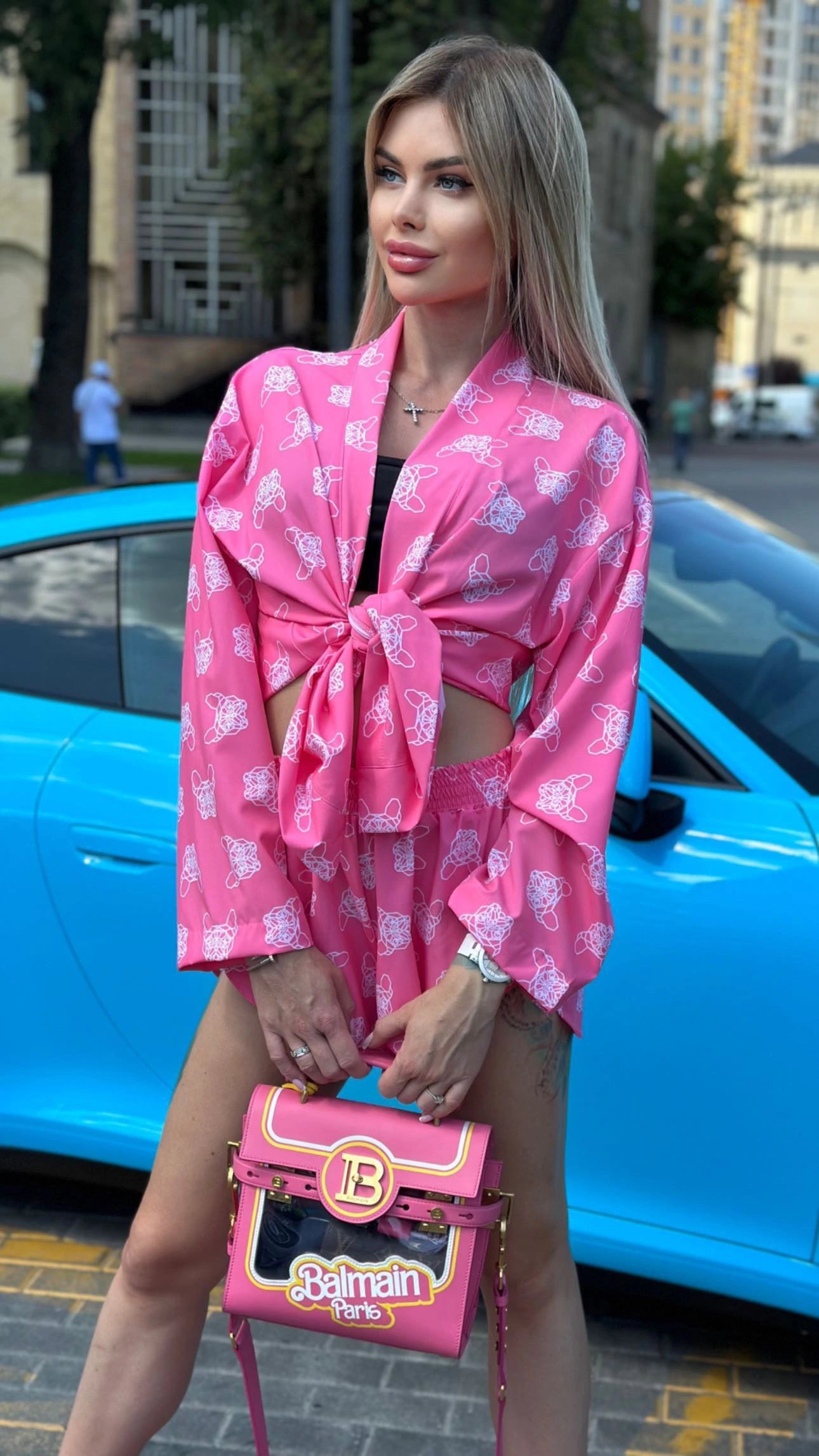 Women’s Summer Set Silva Oversize Shirt & Shorts Pink