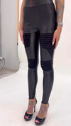 WOMEN’S FAUX LEATHER LEGGINGS KRISTI — BLACK