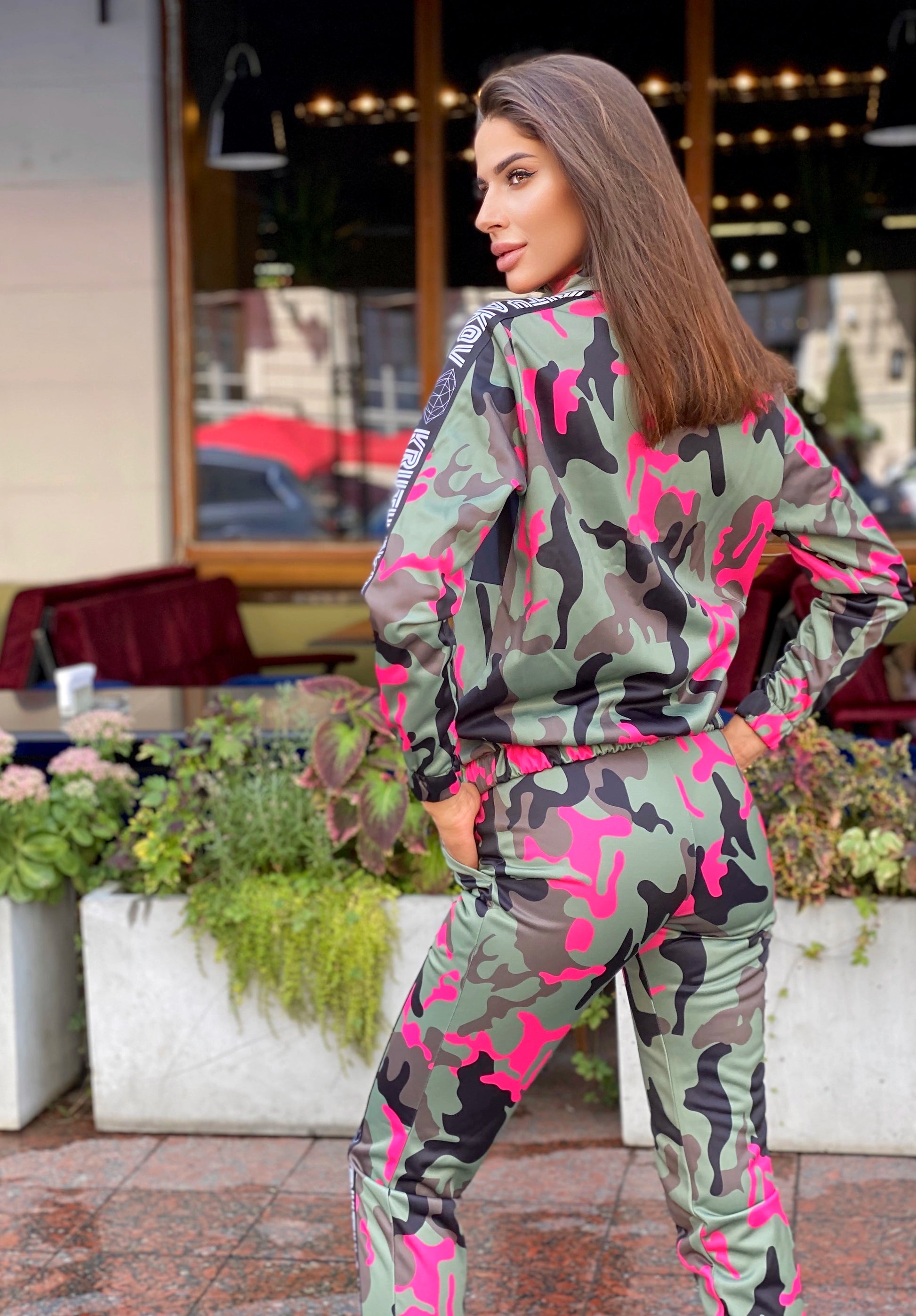 Women’s Printed Tracksuit – Camouflage Diamond