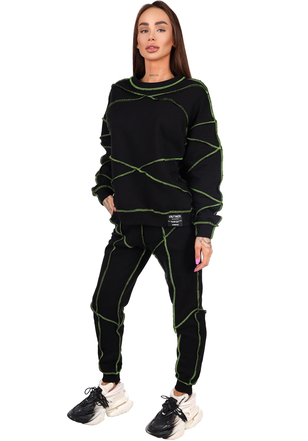 Women’s Reverse Seam Tracksuit – Inva Black
