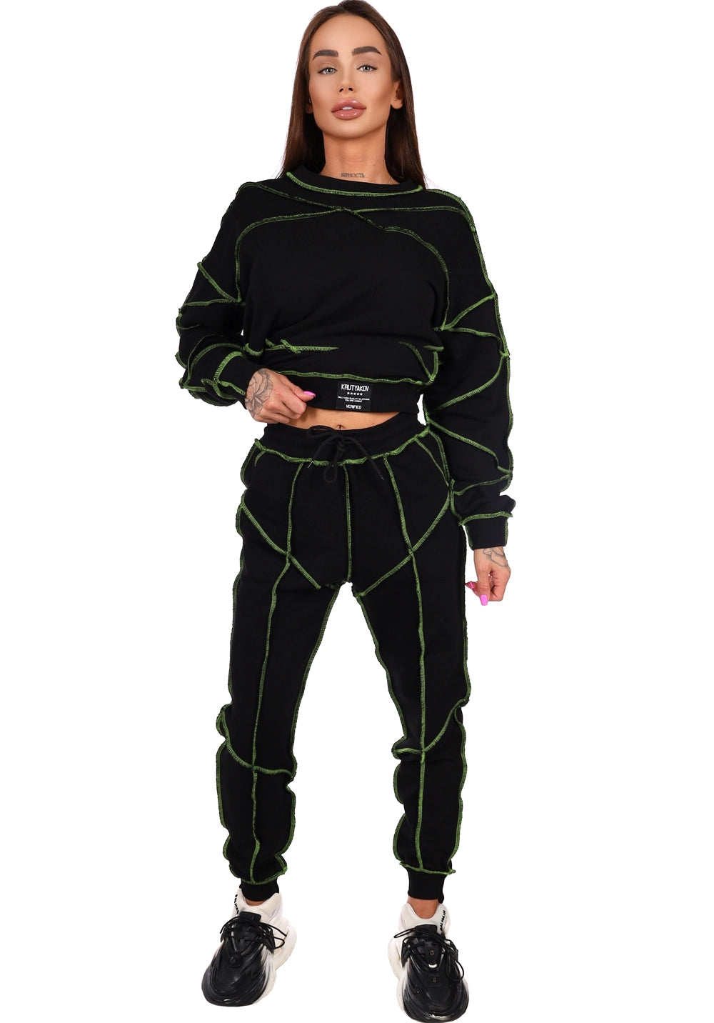 Women’s Reverse Seam Tracksuit – Inva Black