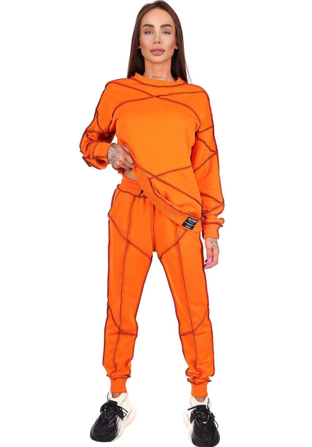 Women’s Reverse Seam Tracksuit – Inva Orange