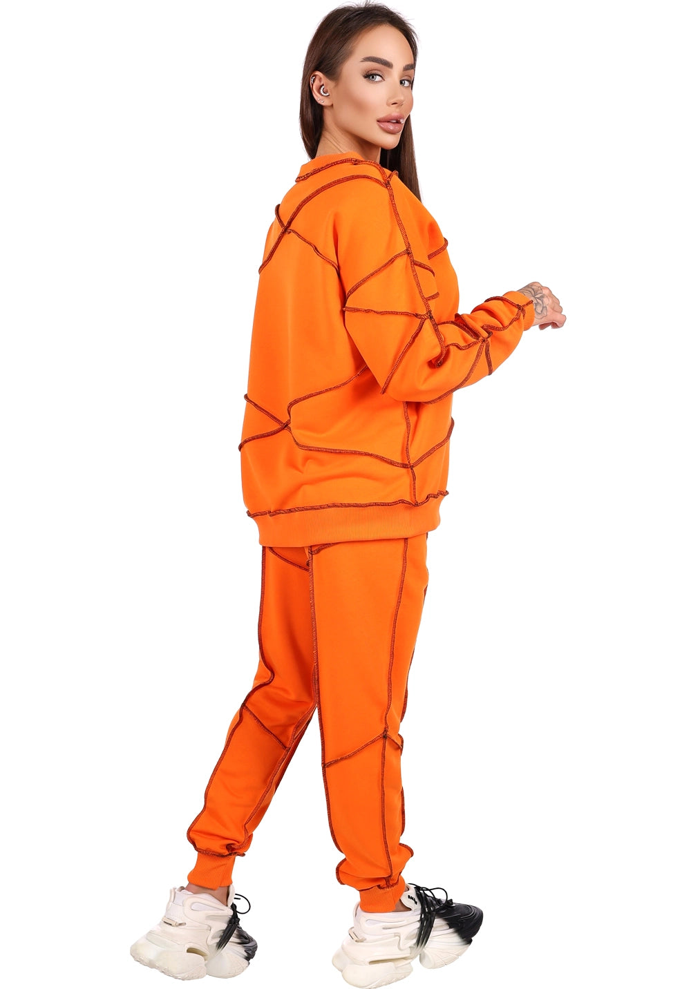 Women’s Reverse Seam Tracksuit – Inva Orange