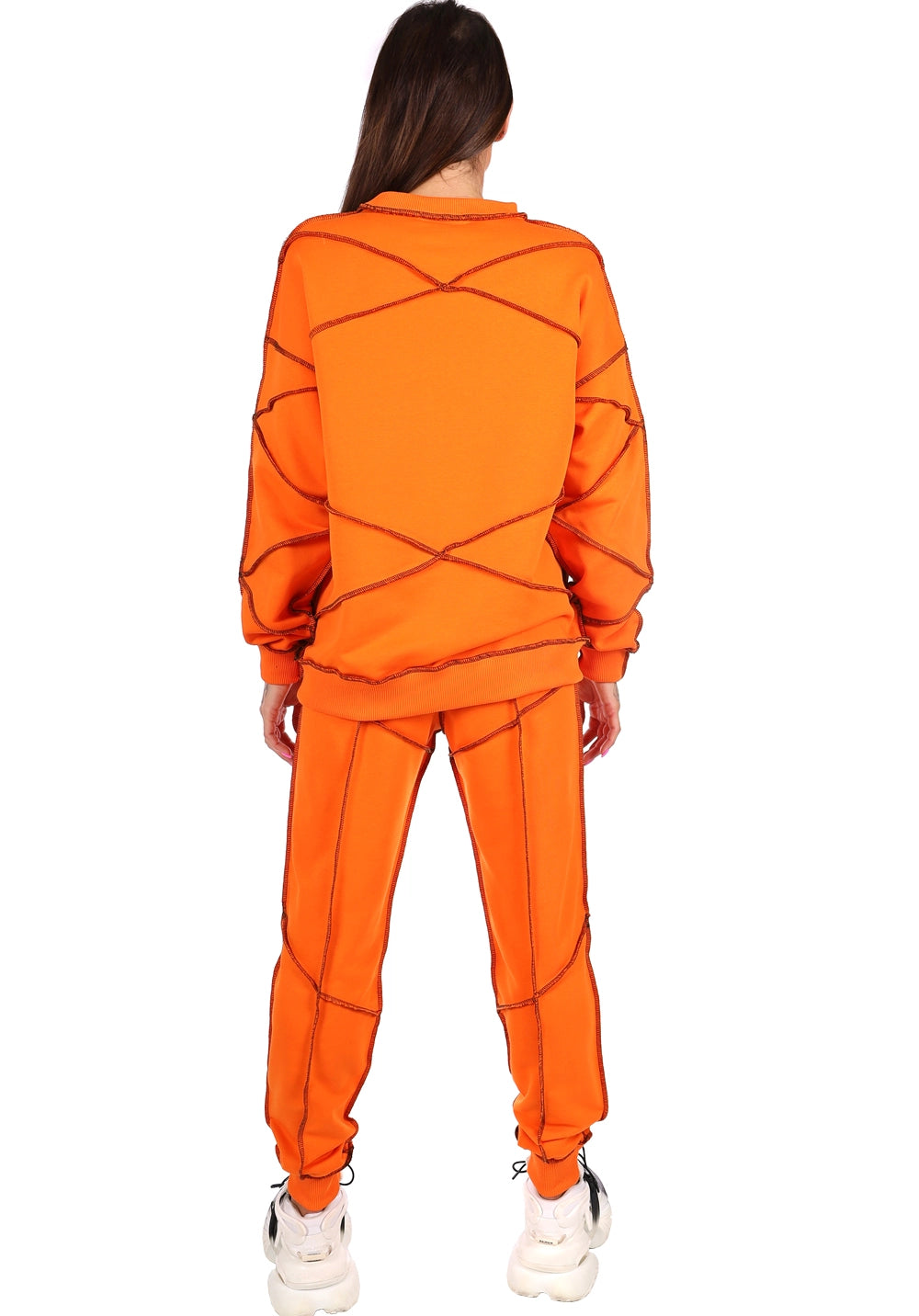 Women’s Reverse Seam Tracksuit – Inva Orange