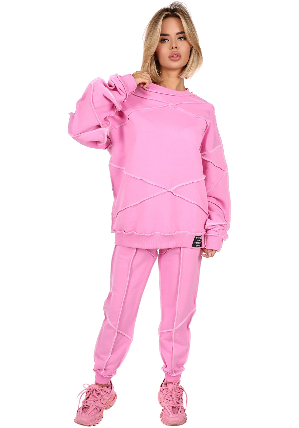 Women’s Reverse Seam Tracksuit – Inva Pink