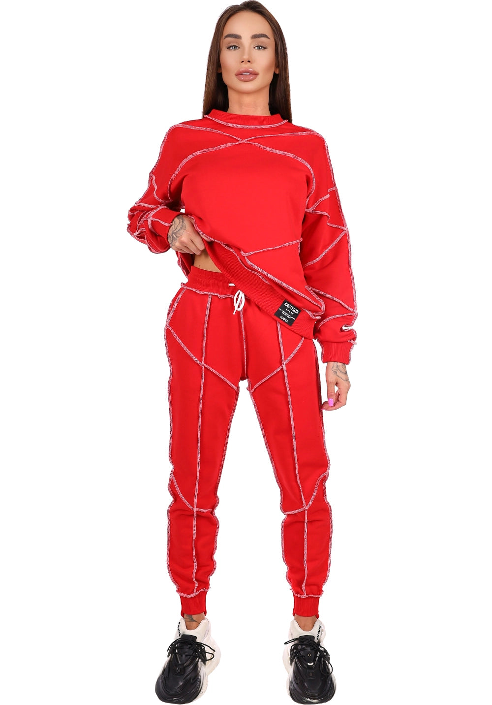 Women’s Reverse Seam Tracksuit – Inva Red