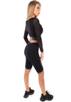 Women’s Set Infinity Mesh & Leather-Panel Black