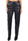 Women’s Eco-Leather Cargo Trousers Kim — Black